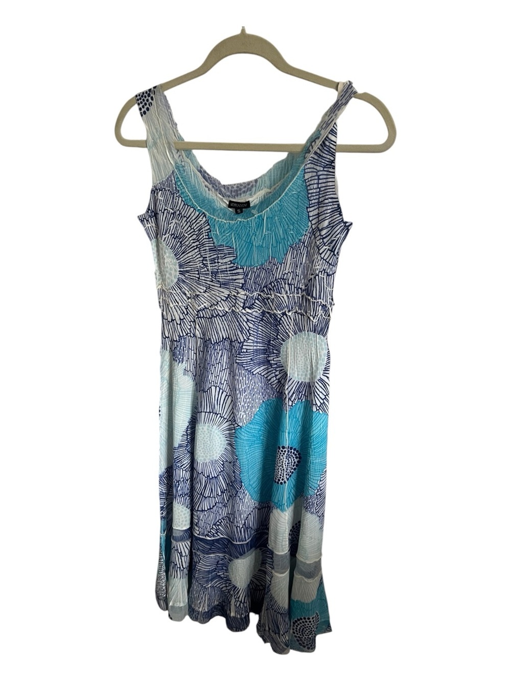 Komarov Blue Patterned Sleeveless Women's Dress, size small